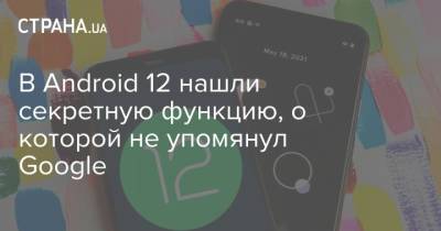 В Android 12 нашли секретную функцию, о которой не упомянул Google - strana.ua
