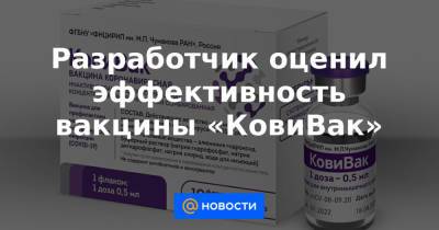 Разработчик оценил эффективность вакцины «КовиВак» - news.mail.ru - Россия
