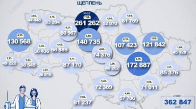 Карта вакцинации: ситуация в областях Украины на 22 июня - ru.slovoidilo.ua - Украина - Киев