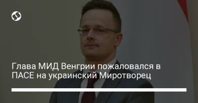 Петер Сийярто - Глава МИД Венгрии пожаловался в ПАСЕ на украинский Миротворец - liga.net - Венгрия