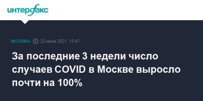 Анастасия Ракова - Анастасий Раков - За последние 3 недели число случаев COVID в Москве выросло почти на 100% - interfax.ru - Россия - Москва