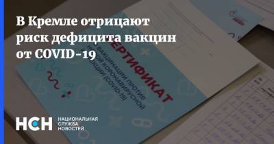 Дмитрий Песков - В Кремле отрицают риск дефицита вакцин от COVID-19 - nsn.fm - Россия