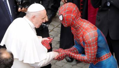 Франциск - Папа Римский встретился с «Человеком-пауком» (видео) - sharij.net - Франция - Ватикан