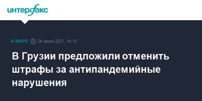 Ираклий Гарибашвили - В Грузии предложили отменить штрафы за антипандемийные нарушения - interfax.ru - Москва - Грузия