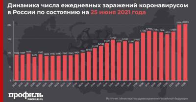 За сутки в России зарегистрировали 20393 новых случая COVID-19 и максимум смертей с января - profile.ru - Россия
