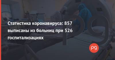 Статистика коронавируса: 857 выписаны из больниц при 526 госпитализациях - thepage.ua - Украина - Киев