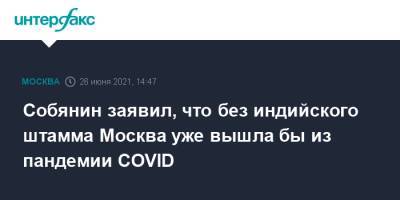 Сергей Собянин - Собянин заявил, что без индийского штамма Москва уже вышла бы из пандемии COVID - interfax.ru - Россия - Москва