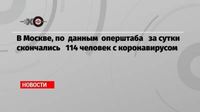 Сергей Собянин - В Москве, по данным оперштаба за сутки скончались 114 человек с коронавирусом - echo.msk.ru - Москва