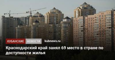 Краснодарский край занял 69 место в стране по доступности жилья - kubnews.ru - Краснодарский край