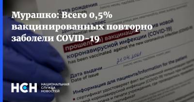 Михаил Мурашко - Мурашко: Всего 0,5% вакцинированных повторно заболели COVID-19 - nsn.fm - Россия