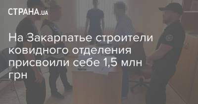 На Закарпатье строители ковидного отделения присвоили себе 1,5 млн грн - strana.ua - Украина - Закарпатская обл.