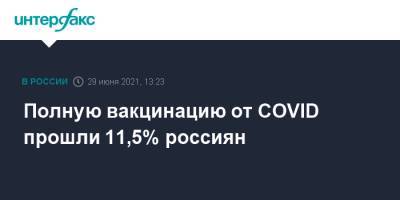 Александр Сергеев - Полную вакцинацию от COVID прошли 11,5% россиян - interfax.ru - Россия - Москва