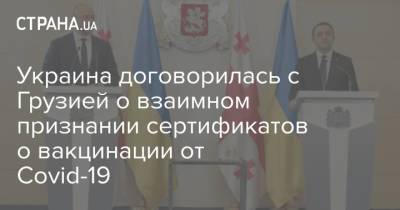Украина договорилась с Грузией о взаимном признании сертификатов о вакцинации от Covid-19 - strana.ua - Грузия