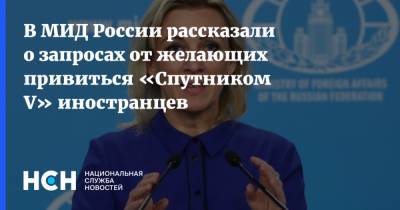 Мария Захарова - В МИД России рассказали о запросах от желающих привиться «Спутником V» иностранцев - nsn.fm - Россия