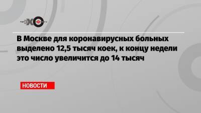 Анастасия Ракова - В Москве для коронавирусных больных выделено 12,5 тысяч коек, к концу недели это число увеличится до 14 тысяч - echo.msk.ru - Москва