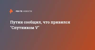 Владимир Путин - Путин сообщил, что привился "Спутником V" - ren.tv - Россия