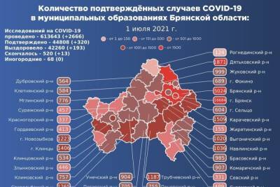 На Брянщине подтвердились 320 новых случаев заражения коронавирусом - mk.ru - Брянская обл.