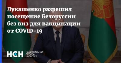 Александр Лукашенко - Лукашенко разрешил посещение Белоруссии без виз для вакцинации от COVID-19 - nsn.fm - Белоруссия