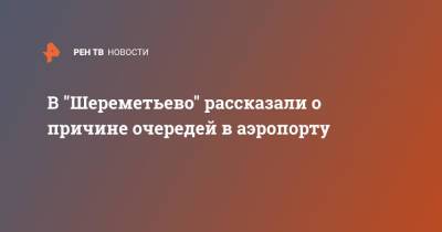 Анна Захаренкова - В "Шереметьево" рассказали о причине очередей в аэропорту - ren.tv - Москва