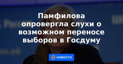 Памфилова опровергла слухи о возможном переносе выборов в Госдуму - news.mail.ru