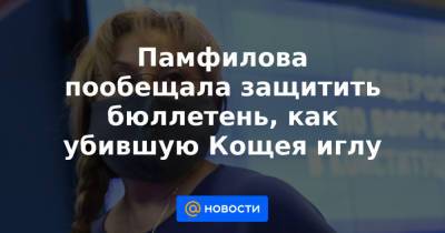Элла Памфилова - Памфилова пообещала защитить бюллетень, как убившую Кощея иглу - news.mail.ru