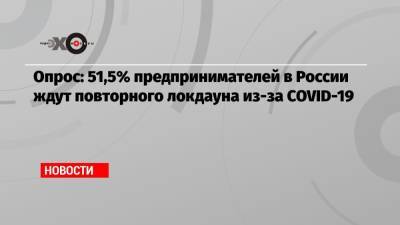 Опрос: 51,5% предпринимателей в России ждут повторного локдауна из-за COVID-19 - echo.msk.ru - Россия