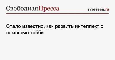 Стало известно, как развить интеллект с помощью хобби - svpressa.ru
