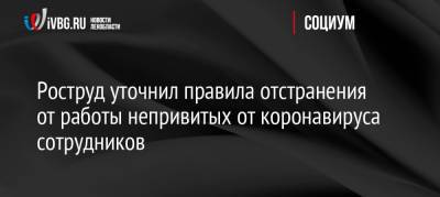 Роструд уточнил правила отстранения от работы непривитых от коронавируса сотрудников - ivbg.ru - Россия - Украина