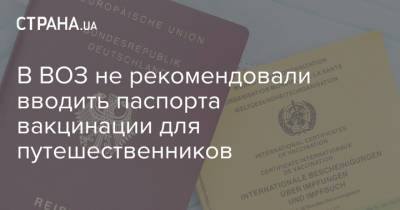 В ВОЗ не рекомендовали вводить паспорта вакцинации для путешественников - strana.ua - Украина