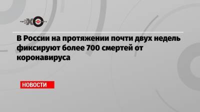 В России на протяжении почти двух недель фиксируют более 700 смертей от коронавируса - echo.msk.ru - Россия