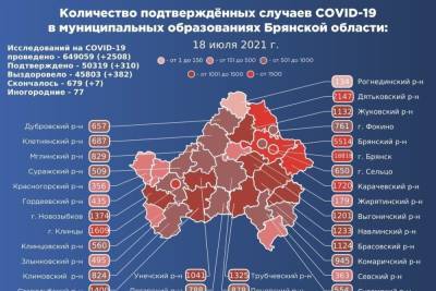 На Брянщине подтвердился коронавирус еще у 310 человек - mk.ru - Брянская обл.