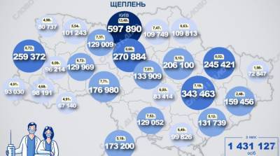 Карта вакцинации: ситуация в областях Украины на 19 июля - ru.slovoidilo.ua - Украина