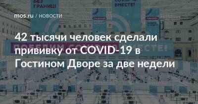 42 тысячи человек сделали прививку от COVID-19 в Гостином Дворе за две недели - mos.ru - Москва