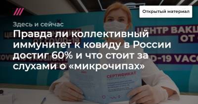 Правда ли коллективный иммунитет к ковиду в России достиг 60% и что стоит за слухами о «микрочипах» - tvrain.ru - Россия