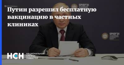 Владимир Путин - Путин разрешил бесплатную вакцинацию в частных клиниках - nsn.fm - Россия