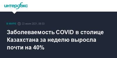 Заболеваемость COVID в столице Казахстана за неделю выросла почти на 40% - interfax.ru - Москва - Казахстан - Нур-Султане