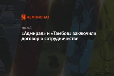 «Адмирал» и «Тамбов» заключили договор о сотрудничестве - championat.com - Тамбов - Владивосток