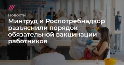 Минтруд и Роспотребнадзор разъяснили порядок обязательной вакцинации работников - tvrain.ru