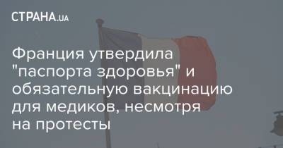Франция утвердила "паспорта здоровья" и обязательную вакцинацию для медиков, несмотря на протесты - strana.ua - Франция - Украина