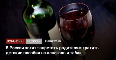 В России хотят запретить родителям тратить детские пособия на алкоголь и табак - kubnews.ru - Россия