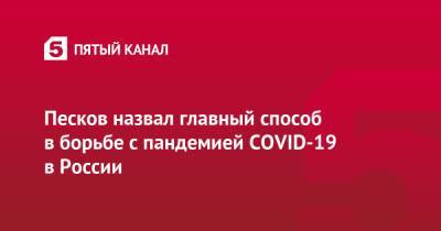 Дмитрий Песков - Песков назвал главный способ в борьбе с пандемией COVID-19 в России - 5-tv.ru - Россия