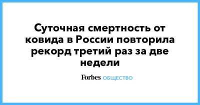 Суточная смертность от ковида в России повторила рекорд третий раз за две недели - smartmoney.one - Россия
