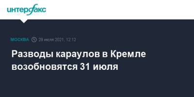 Разводы караулов в Кремле возобновятся 31 июля - interfax.ru - Москва