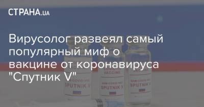 Алексей Аграновский - Вирусолог развеял самый популярный миф о вакцине от коронавируса "Спутник V" - strana.ua - Украина
