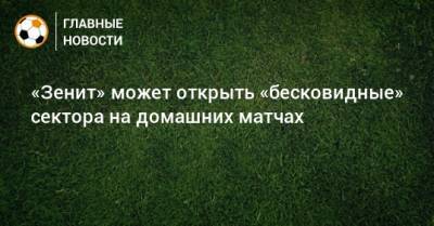 «Зенит» может открыть «бесковидные» сектора на домашних матчах - bombardir.ru