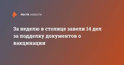 За неделю в столице завели 14 дел за подделку документов о вакцинации - ren.tv - Москва