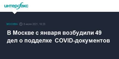 В Москве с января возбудили 49 дел о подделке COVID-документов - interfax.ru - Россия - Москва