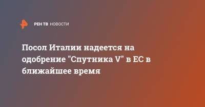 Паскуале Терраччано - Посол Италии надеется на одобрение "Спутника V" в ЕС в ближайшее время - ren.tv - Россия - Москва - Италия