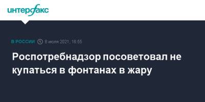 Роспотребнадзор посоветовал не купаться в фонтанах в жару - interfax.ru - Москва