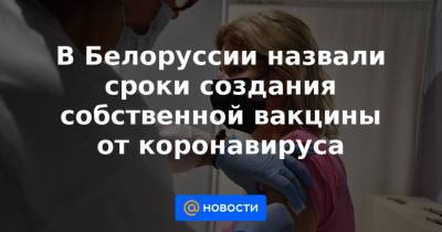 Владимир Гусаков - В Белоруссии назвали сроки создания собственной вакцины от коронавируса - news.mail.ru - Белоруссия